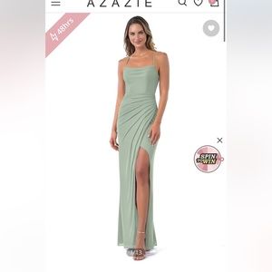 Azazie Kalea DUSTY SAGE Dress Size 6